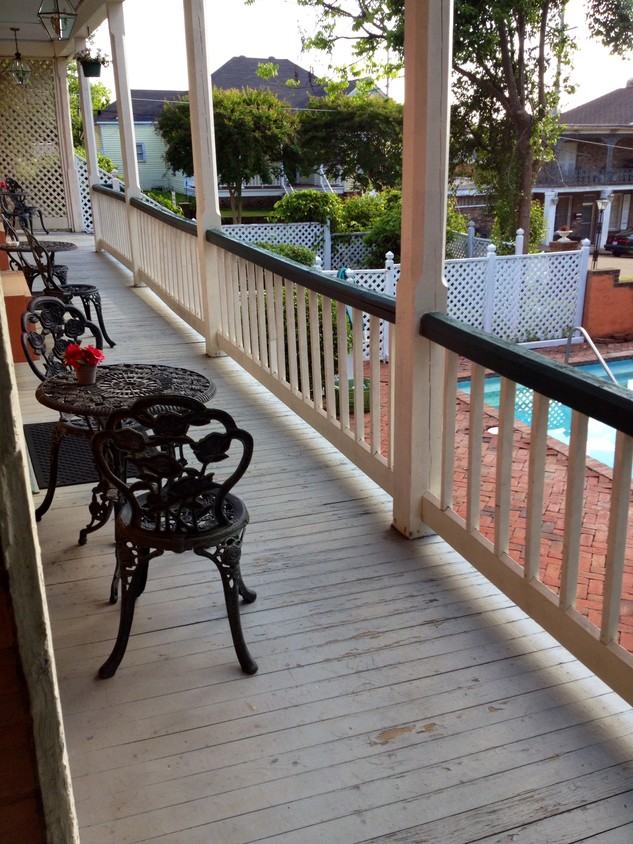 Porch overlooking pool - 501 Speed St