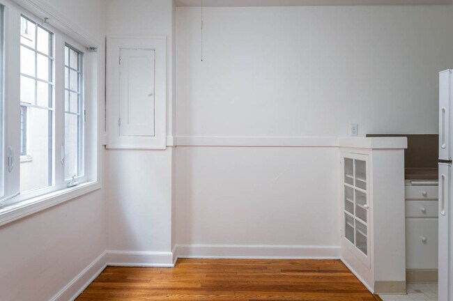 The Shannon | #307 Dining Room with Hardwood Floors, adjacent to Kitchen - The Shannon