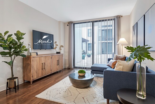 1BR, 1BA - A1 - Living Room - The Mark at Cityscape