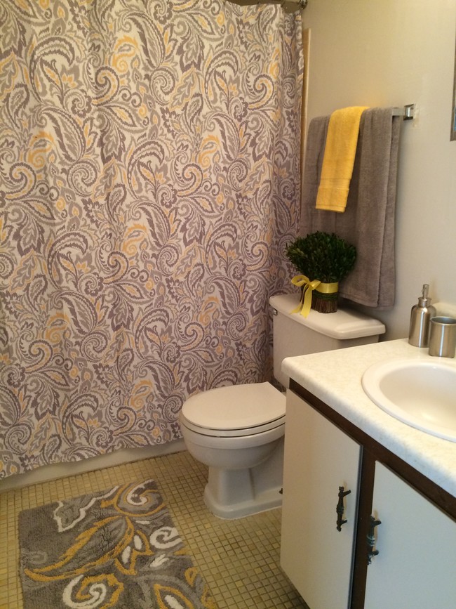 Bath With Linen Closet - Amesbury Apartments