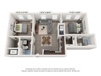 461- 847sqft - 2 bed/2bath  