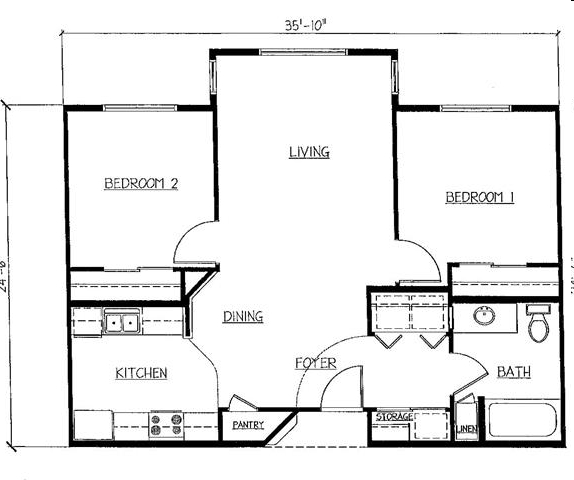 2BR/1BA - View Point Senior Community