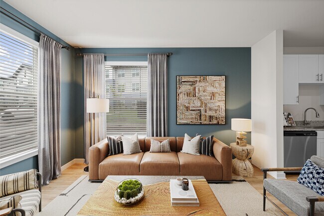 Sala de estar de un apartamento de dos habitaciones en Bolton West Charlotte - Bolton West Charlotte