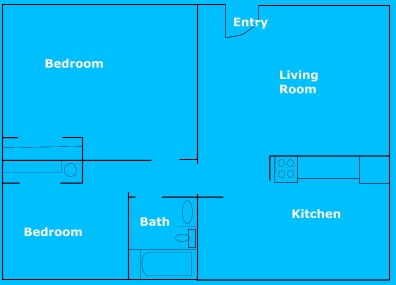 2BR/1BA - Laurel Court Apartments