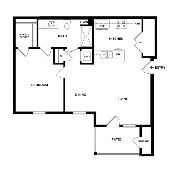 1 dormitorio, 1 baño, 873 pies cuadrados. - Seacoast Apartments