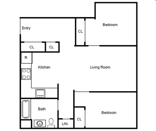 2BR/1BA - AHEPA Highland Apartments