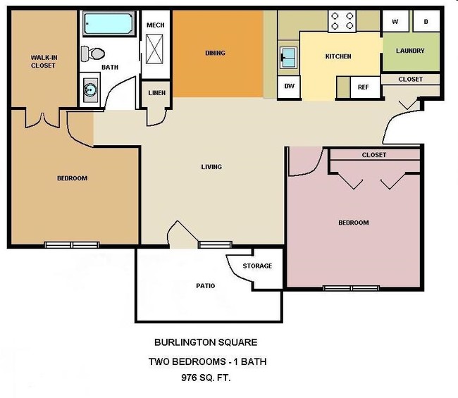 2HAB/1BA - Burlington Square Apartments