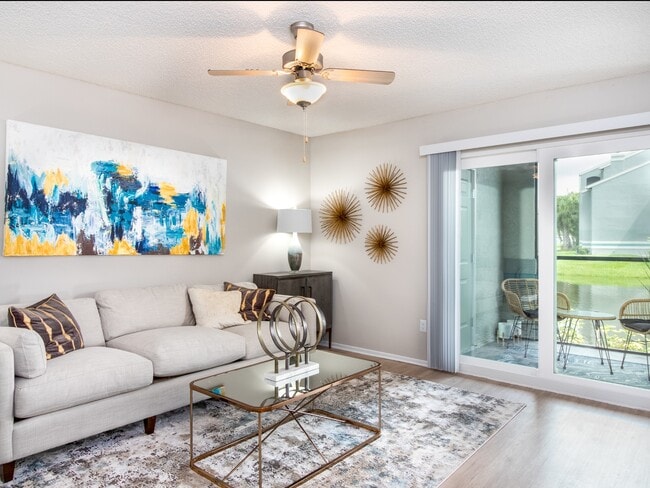 Bright Living Room - Vantage on Hillsborough Apartments