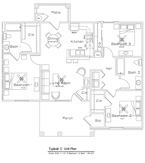 3BR/2BA - Cole Creek Apartments