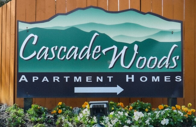 Sign for Cascade Woods Apartments, Aloha OR, - Cascade Woods Apartments