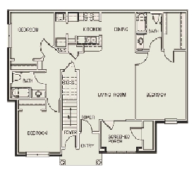 3BR/2BA - Ridgecrest Apartments