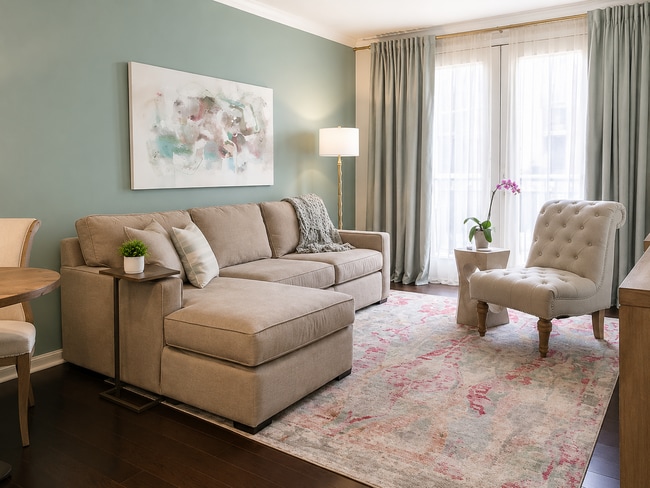 Fully furnished living room - 1000 Providence Plz (Providence, RI) Apartment