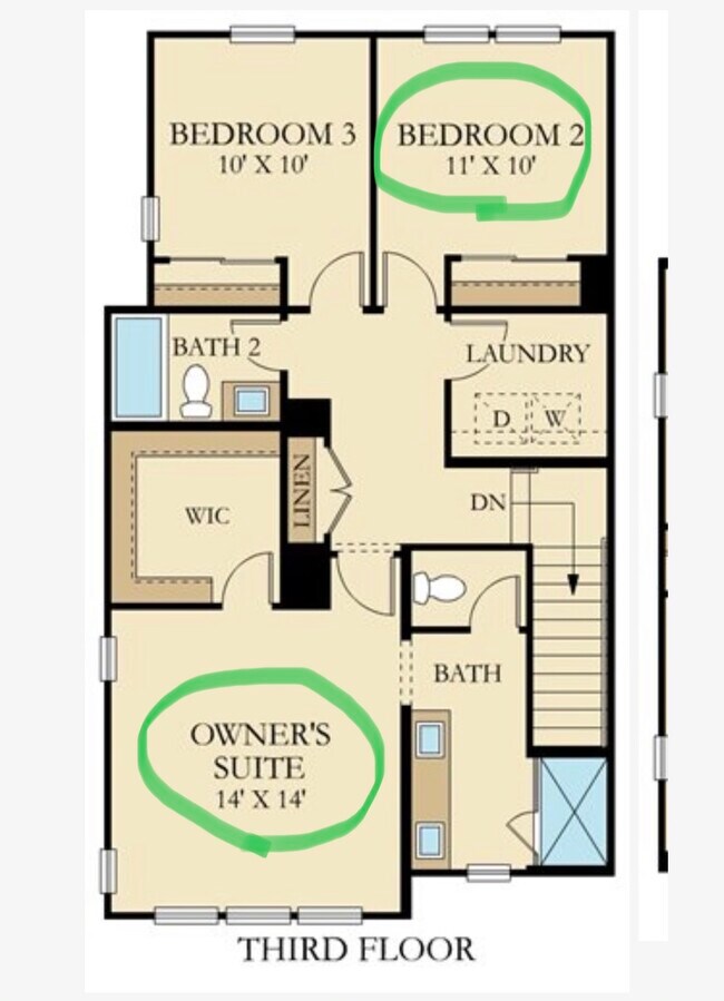 Plano de planta para compartir la habitación - 11094 Jericho Way