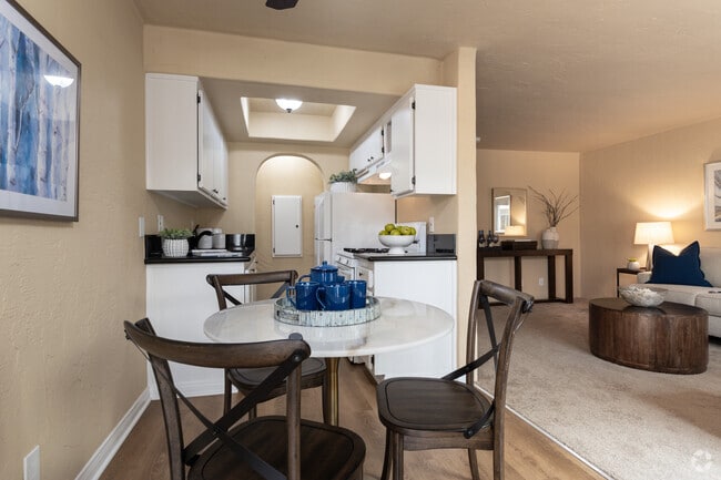 Dining room / Kitchen (staged) - La Corona Del Mar Apartments