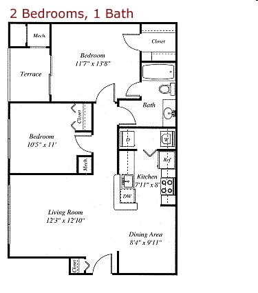 2BR/1BA - Wyndhurst at Plainsboro