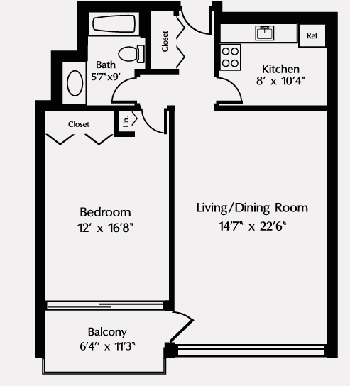 1BR/1BA - Wellesley House