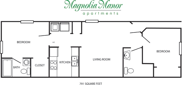 2BR/2BA - Magnolia Manor