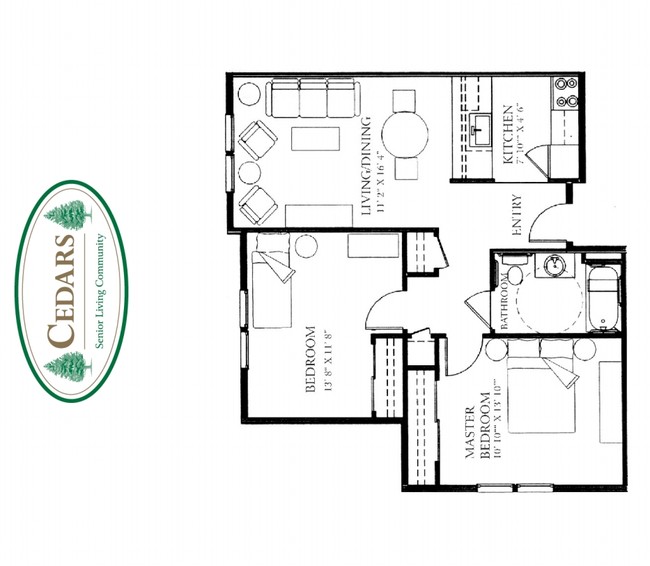 2HAB/1BA - Cedars Senior Living Community