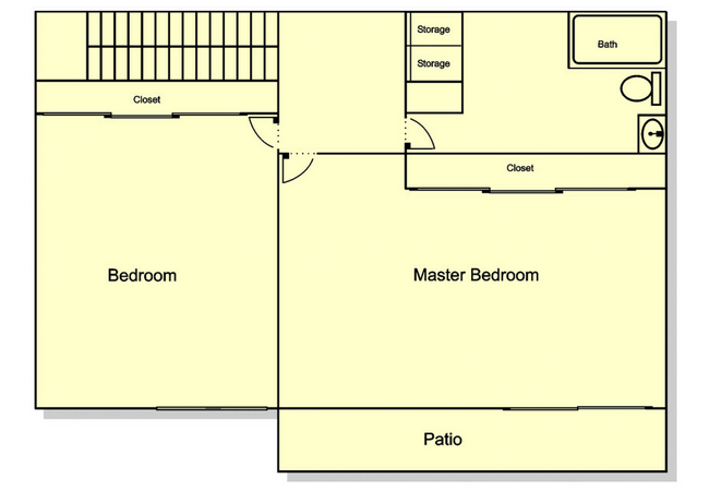 Casa adosada Regency de 2 habitaciones y 1,5 baños Plano del segundo piso.jpg - Regency West Apartments