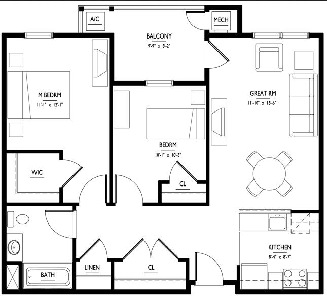 Plano de planta - Conifer Village at Cape May Senior Apartments