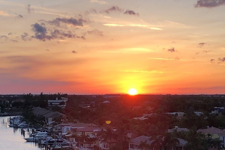 Sunset from west deck - 3015 S Ocean Blvd