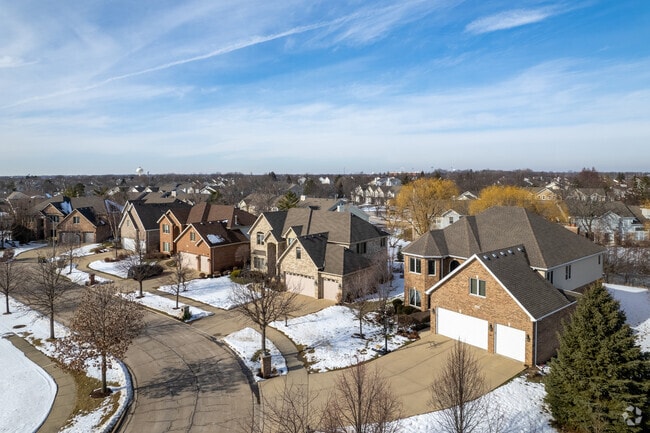 Colonial Revival-style homes mid-level in the Roselle neighborhood.