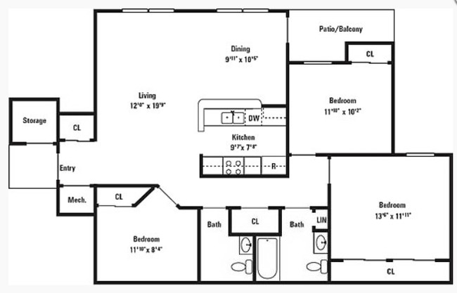 3BR/2BA - Seneca Place Apartments