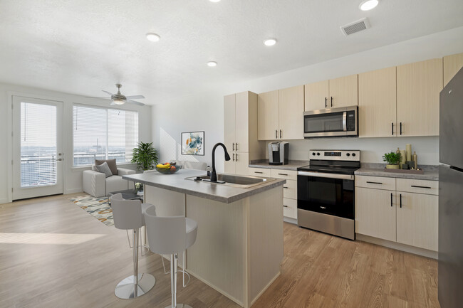 One Bedroom Kitchen with Living Room - City Lofts Apartments