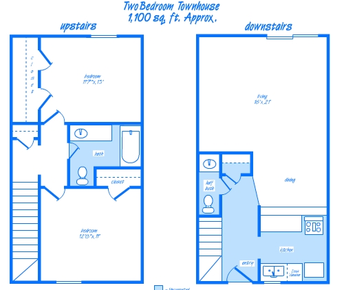 Two Bedroom Townhouse - Greentree Apartments