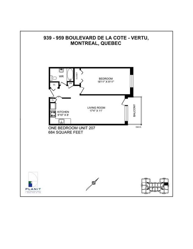 Plan d'étage - 939 & 959 Boulevard