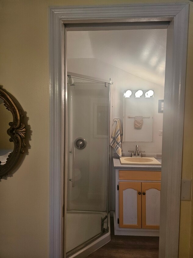 Walk-in shower, full facilities w/cabinets - 1045 Planters Curv