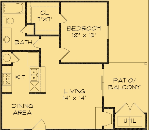 1HAB/1BA - Austin Woods Apartments