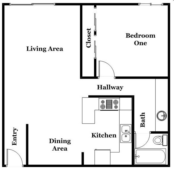 1HAB/1BA - Mountain View Manor Apartments