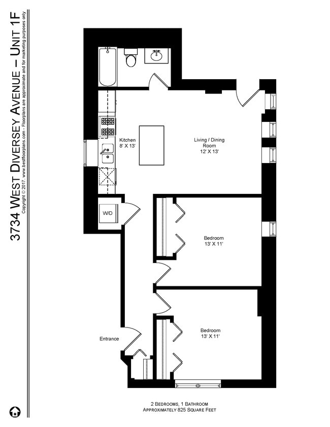 Floorplan - 3734 W. Diversey Ave.