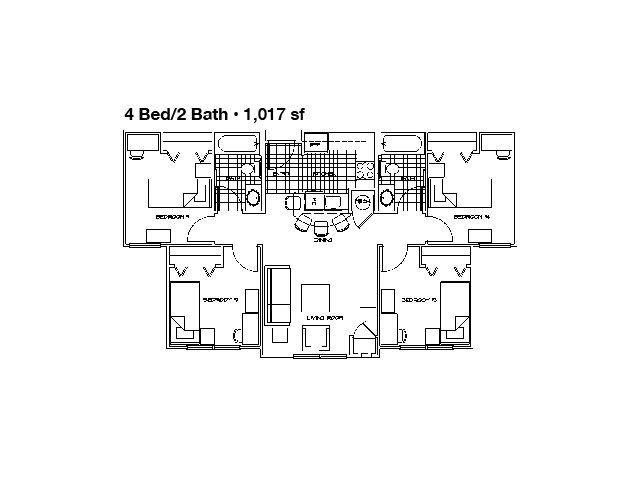 4BR/2BA - Student | University Courtyard Apartments