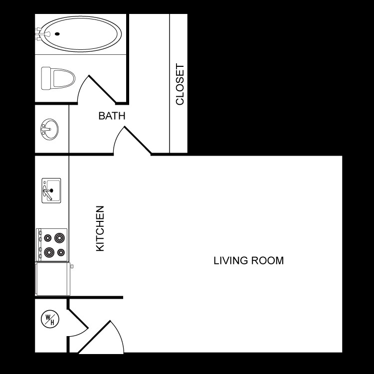 Plano de planta - Catalina Country Studio Apartments