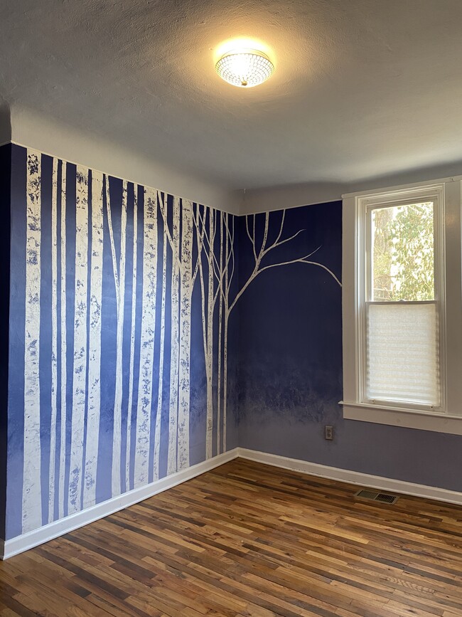 Birch tree mural in bedroom - 5920 Kellogg Ave