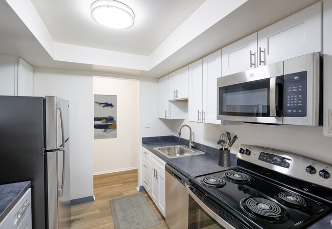 Renovated Kitchen with Stainless Steel Appliances - Village at Mayfield