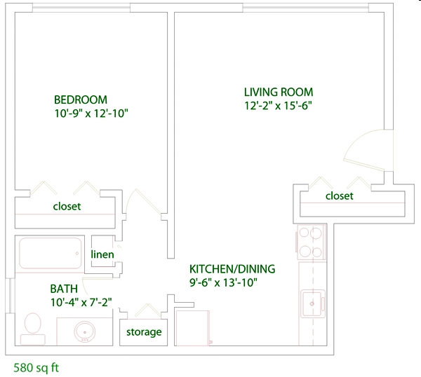 1HAB/1BA - Elmwood Oaks Apts