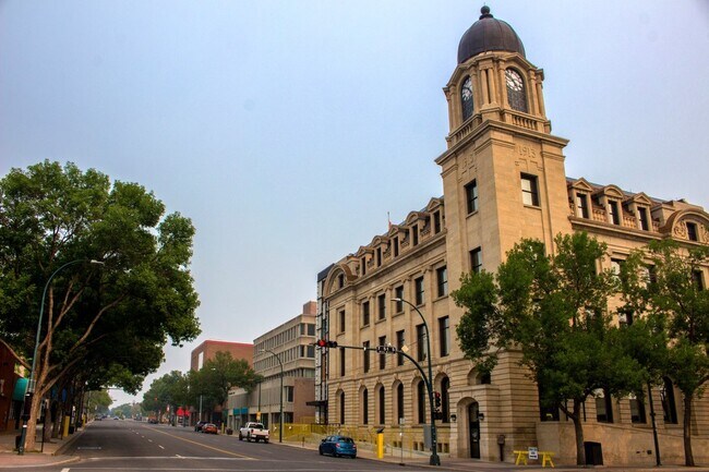 Historic Lethbridge Post Office with its iconic clock tower.