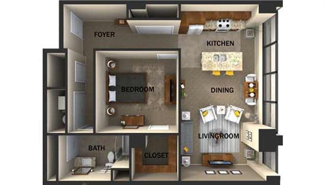 Residences at 1717 – Suite Style D