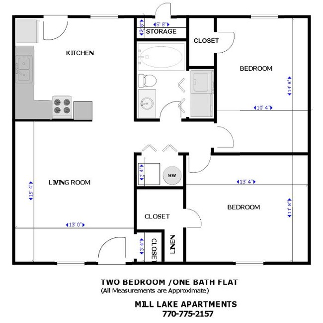 Plano de planta - Mill Lake Apartments