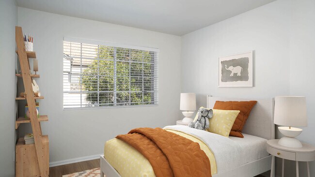 Dormitorio con suelo de superficie dura - Deerwood