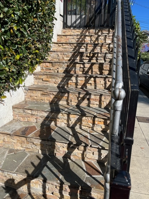 Front Stairs with slate and stone - 1643 N Hoover St