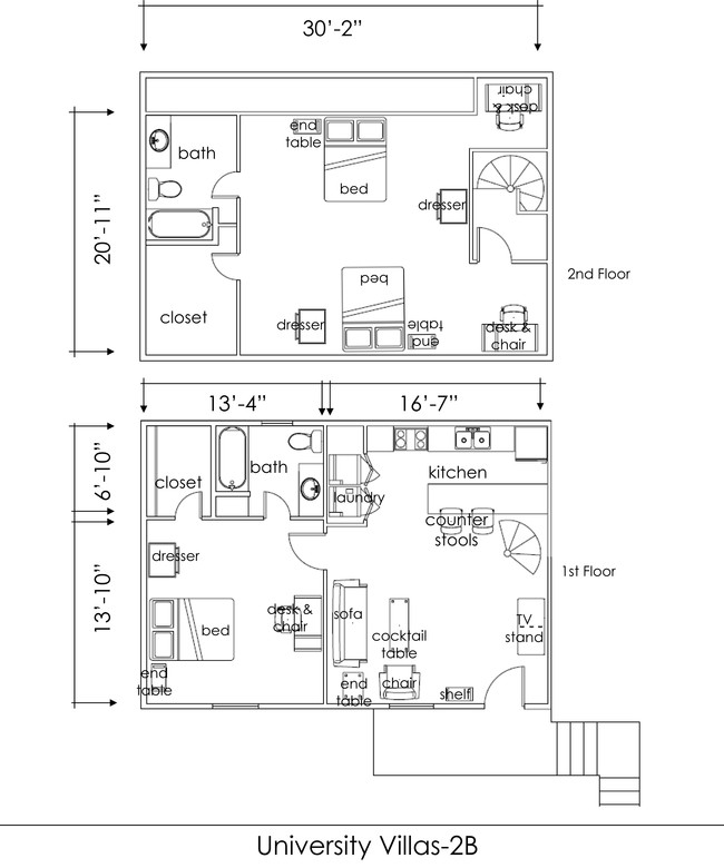 2BR/2BA - University Villas