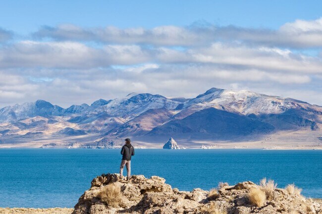 Residents enjoy hiking along the pristine shores of Pyramid Lake.