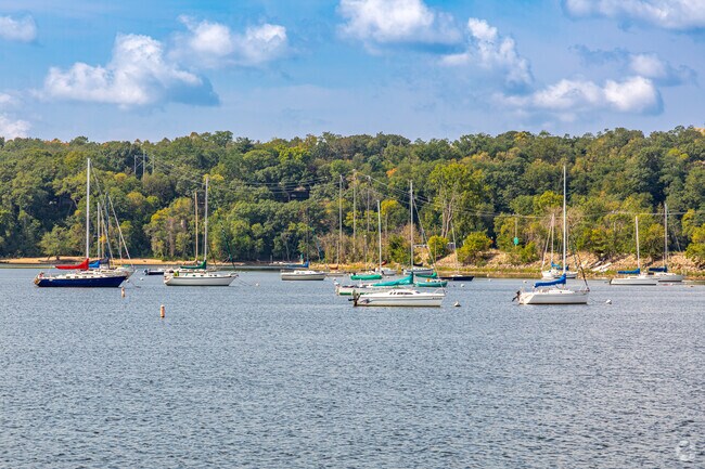 Hudson offers 50 mooring buoys for sailboats on the St. Croix River adjacent to Lakefront Park.