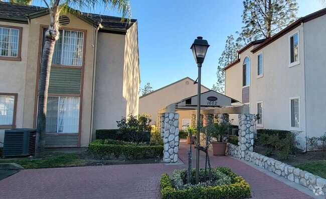 Enterance walkway to Northwood Apartments in Upland, California. - Northwood Apartments