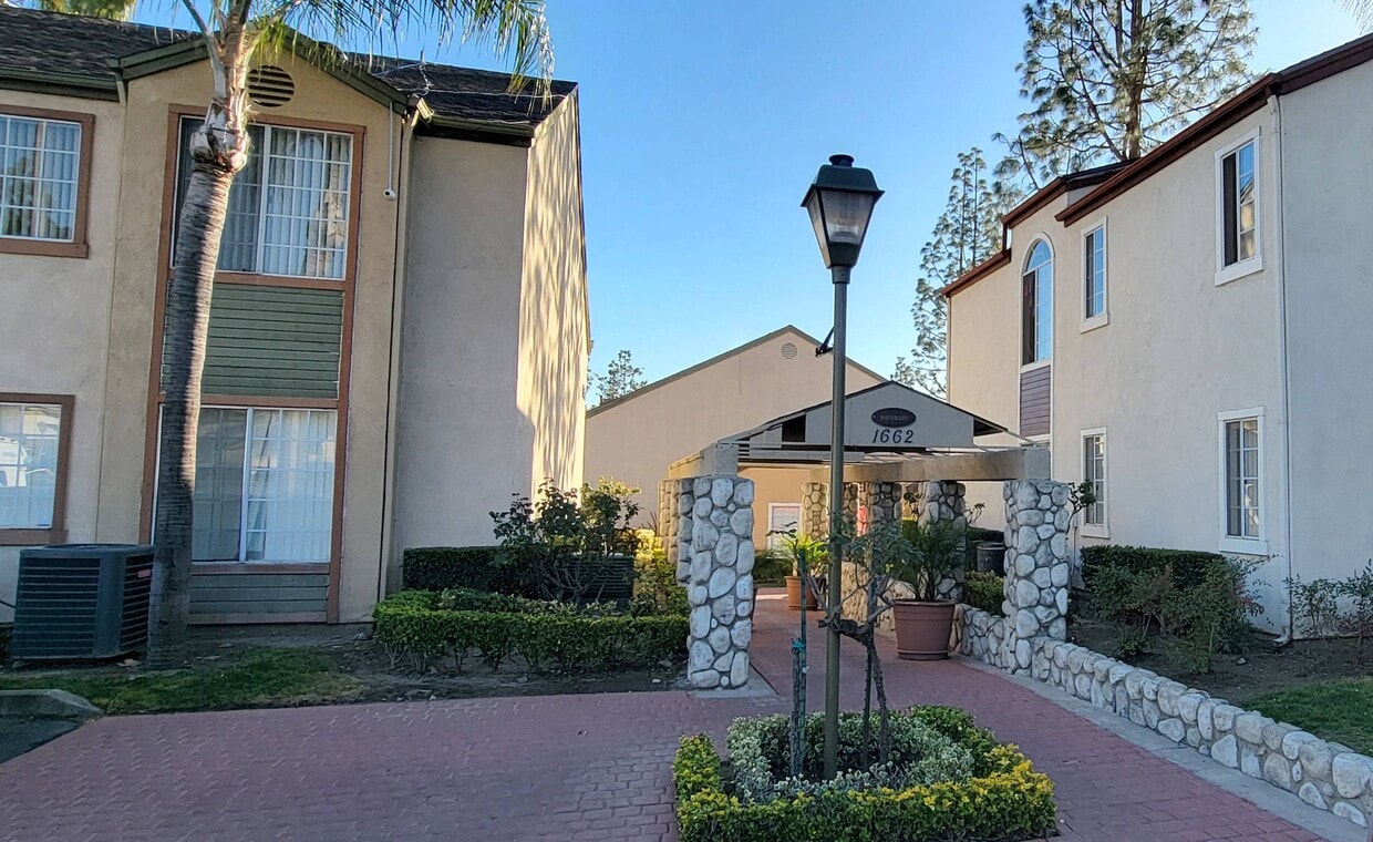 Enterance walkway to Northwood Apartments in Upland, California. - Northwood Apartments