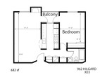 1BR 1BA - FLOOR PLAN C - 962 HILGARD